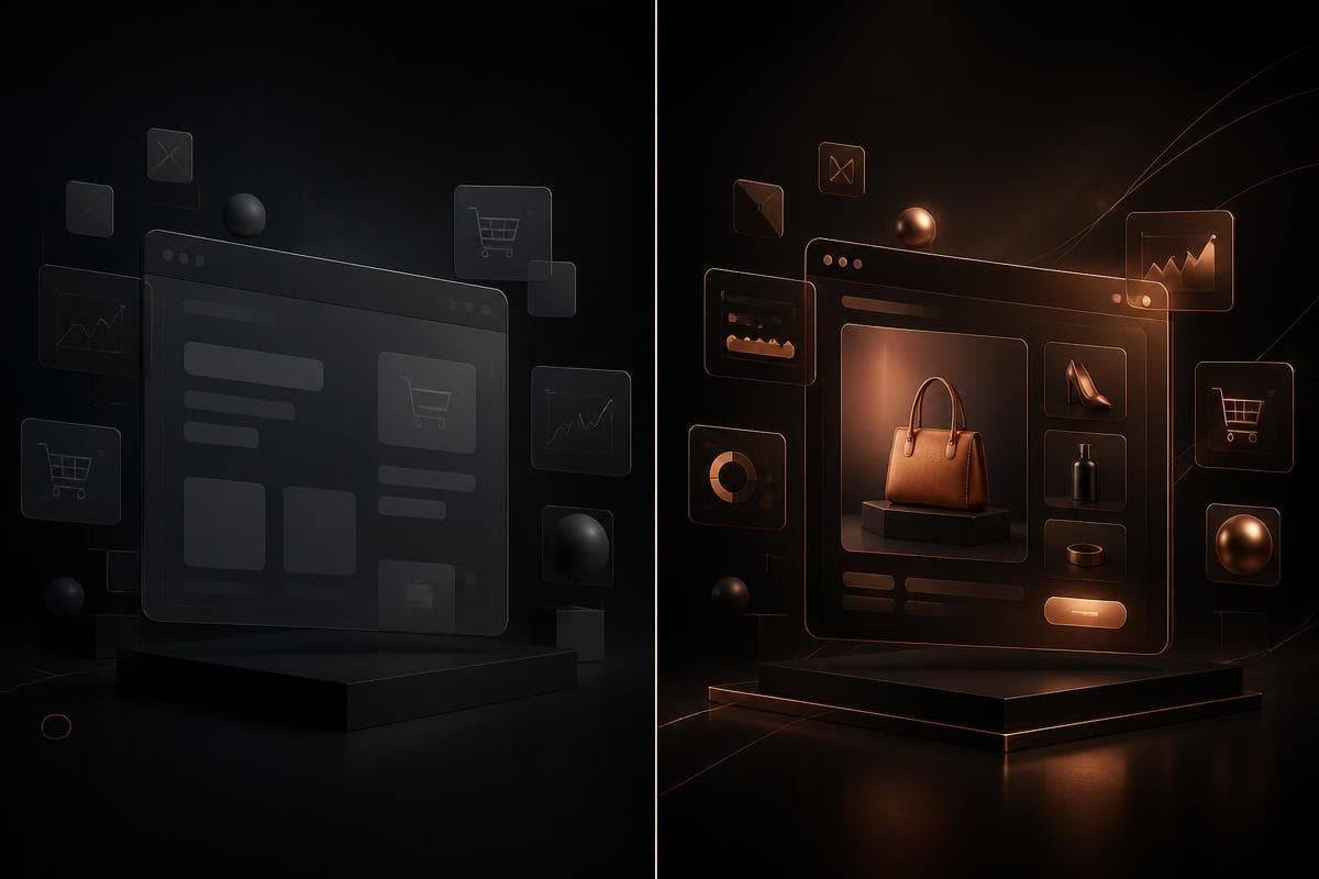 Ecommerce workspace and transformation concept